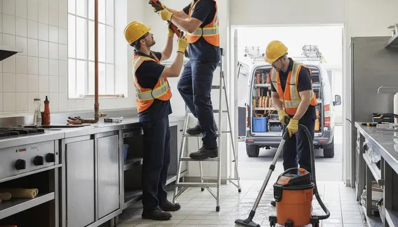 Emergency plumber repairing a leak for a Harrisburg, PA home service call