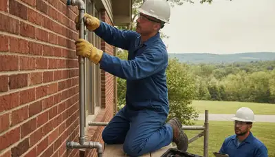 Plumber repairing a leak in Harrisburg, PA for a professional plumbing repair service