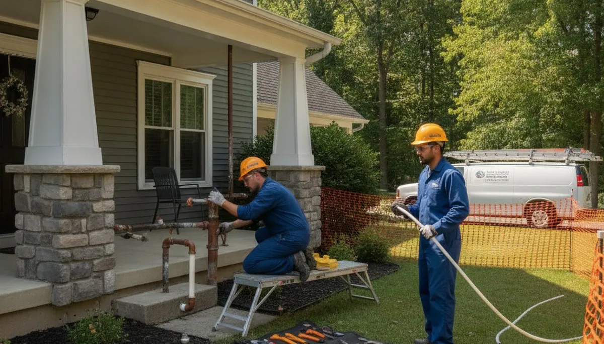 Plumber repairing a sink in Harrisburg, PA for plumbing repair service