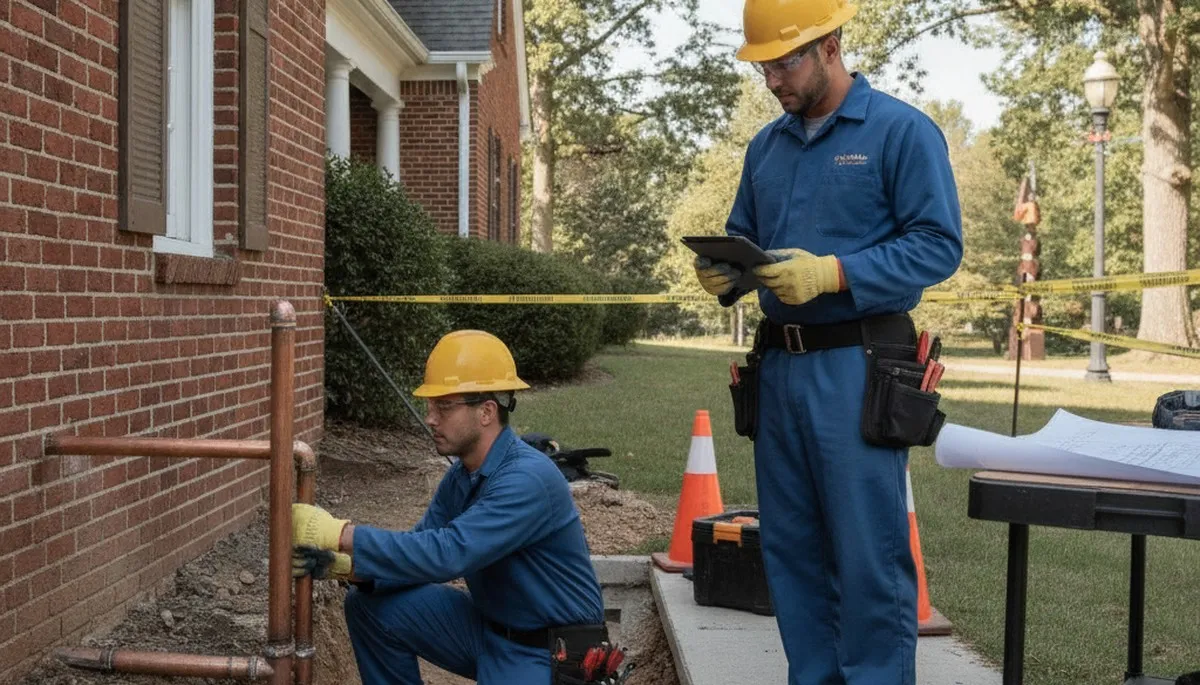 Plumber repairing a pipe in Harrisburg, PA for reliable plumbing repair services