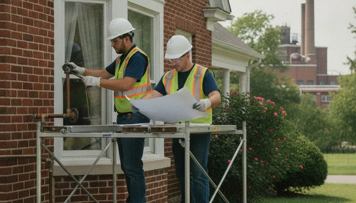 Plumber repairing a leak in Harrisburg, PA for plumbing repair service