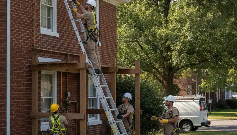 Plumber repairing pipes in Harrisburg, PA for residential plumbing service