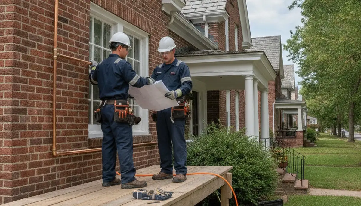 Plumber repairing pipes in Harrisburg, PA for professional plumbing service