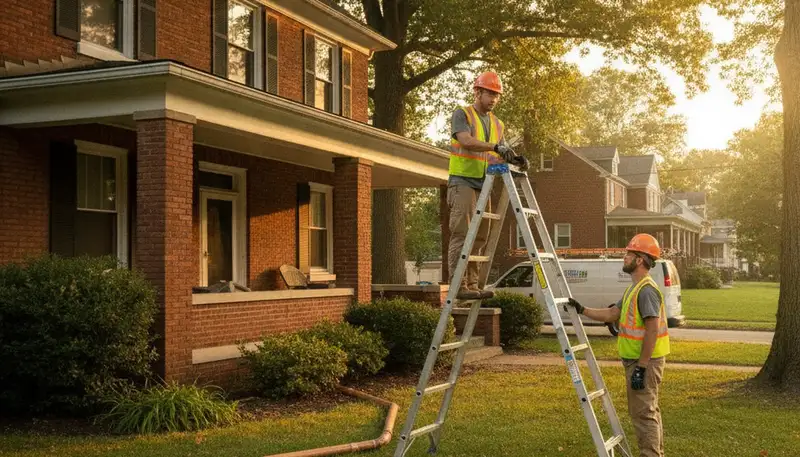 Plumber repairing a pipe in Harrisburg, PA for plumbing repair service