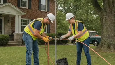 Plumber repairing a pipe in Harrisburg, PA for plumbing repair service