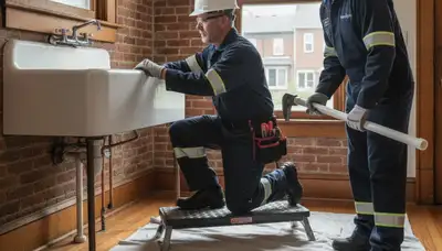 Plumbing repair service truck in Harrisburg, PA for emergency pipe and leak repairs