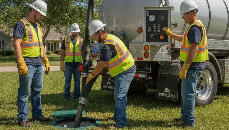 Septic pumping service truck for Harrisburg, PA homes, helping keep systems running smoothly