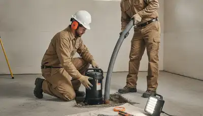 Sump pump installation by Harrisburg, PA plumbers for basement flood protection